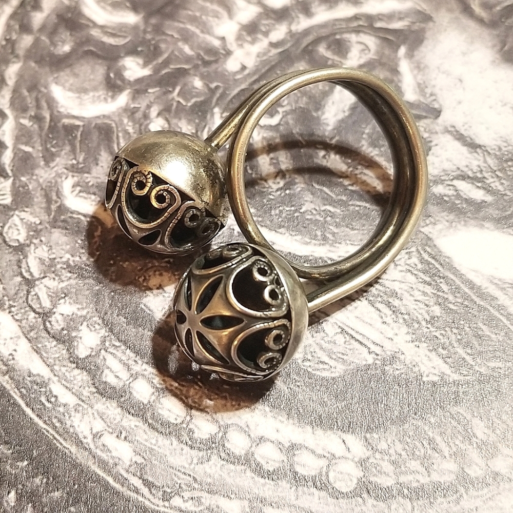 1800s EXTREMELY RARE Pomander Ring Sterling Silver - Picture 3 of 9